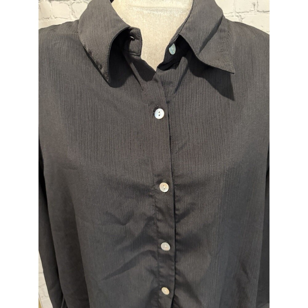 Susan Graver Style QVC Two-Piece Black Tank & Button-Down Shirt Set Plus Size 1X - Picture 8 of 12